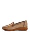 Cream Genuine Leather Women's Casual Shoes - 2