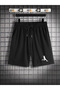 Men's Black 2-Piece Shorts T-Shirt Oval Cut Suit Football Player - 4