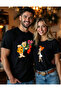 Fred and Vilma Printed Couple T-Shirt - 2-Piece for Couples - 2