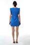 Flounced Gabardine Dress Sax - 5