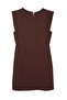 Flounce Gabardine Dress Brown - 2