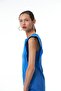 Flounced Gabardine Dress Sax - 4