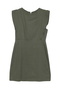 Flounced Gabardine Dress Khaki - 2