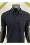 Ercan Men's Large Size Waffle Woven Fabric Polo Collar Pocket Short Sleeve Navy Blue Color T-Shirt 4009 - 3