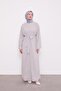 Gray Sequin Embroidered Belted Ferace - 2