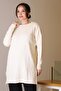Zero Collar Long Sleeve Ecru Women's Tunic 6152-2K5 - 2