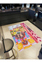 Buse Collection Multicolored Scribble Picture Patterned Woven Base Modern Decorative Carpet Buse23 - 2