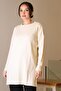 Zero Collar Long Sleeve Ecru Women's Tunic 6152-2K5