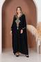 Women's Black Authentic Embroidery Detailed Oversize Loose Dress - 3