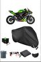 Black Kawasakı Nınja650 Durable Lock Compatible Waterproof Motorcycle Tarpaulin