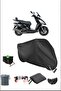 قماش مشمع أسود للدراجات النارية Kymco Dınk200ı متين ومتوافق مع قفل مقاوم للماء