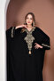 Women's Black Authentic Embroidery Detailed Oversize Loose Dress - 5