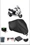 Black Kymco Grandınk250 Durable Lock Compatible Waterproof Motorcycle Tarpaulin