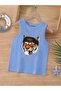Cartoon Character Printed Sleeveless Children's T-Shirt