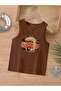 Cartoon Character Printed Sleeveless Children's T-Shirt