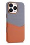 iPhone 16 Pro Max Compatible Fabric and Leather Mix Sahra Case with Card Holder Metal Camera Detail