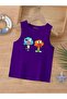 Cartoon Character Printed Sleeveless Children's T-Shirt
