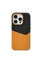 iPhone 15 Pro Compatible Fabric and Leather Mix Card Holder Metal Camera Detail Sahra Case - 3