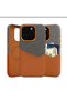 iPhone 16 Pro Max Compatible Fabric and Leather Mix Sahra Case with Card Holder Metal Camera Detail - 4