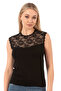 Özkan 7365 Women's Premium Soft Comfortable Fabric Viscose Lace Detailed Zero Sleeve Knitted Blouse