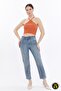 Women Brush Stone Mom Jeans