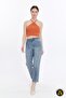 Women Brush Stone Mom Jeans - 2