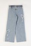 Female Child Cotton Elastic Waist Embroidered Wide Leg Jeans - 2