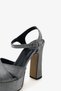 Women's Thin Heeled Strappy Evening Dress Shoes Puca Platinum Honeycomb - 3