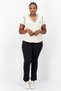Women V Neck Sleeveless Brand Logo Sweater Vest, Off White - 2