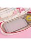 Heart Design Double Compartment Faux Leather Pencil Case Pen Holder - 5