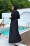 Long Full Length Fully Covered Hijab Swimsuit Noslen 1255 Black Remsa Swimsuit - 5