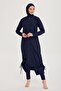 Remsa Design Fully Covered Hijab Swimsuit Full Length Long R027 Fatma Navy Blue - 7