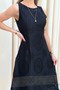 Women's Black Lace Midi Dress - 5