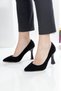 20 Black Suede Heeled Women's Shoes / Stiletto - 2