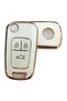 Nano Control Key Case Cover Compatible for Opel Astra J Insignia Chevrolet Cruze - Auto Keychain White Gold