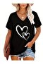 V-Neck Printed Oversize T-Shirt Casual Boyfirend