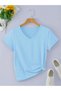 WOMEN'S V-Neck Printed & Plain White Oversize T-shirt Casual Boyfirend