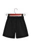 Women's Pulse Heart Printed Bermuda Pocket Corded Comfort Fit Fit Black Shorts - 2