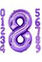 Number Balloon Purple |   Lilac Number Balloon |   1 Year Old Foil Balloon |   Wednesday Birthday Concept Number Balloon - 3
