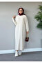 Compatible Ribbed Knitwear Dress Ecru - 3
