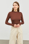 Finger Detailed Crew Neck 3-Piece Body Set White & Dark Blue & Brown - 4
