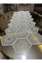 New Luxury Runner Living Room Coffee Table Table Cover Set French Laced Dowry Set WHITE 5 Pieces - 6