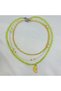Minimal Lemon Triple Necklace Set Trend Lemon Necklace Set Crystal Bead Necklace Lemon Pearl Necklace - 5