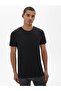 Zero Collar Basic Short Sleeve Slim Black T-Shirt - 2