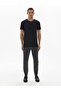 Zero Collar Basic Short Sleeve Slim Black T-Shirt