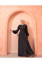 Balloon Sleeve Light Fabric Lina Ferace with Hidden Zipper and Belt with Pocket Anthracite Gray - 5