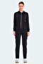 Refer Women's Zippered Stand Collar Black Tracksuit Set with Pockets - 3