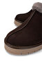 Women's Genuine Leather Brown Nubuck Heeled Slippers - 3