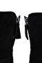 Women's Genuine Leather Black Suede Heeled Boots - 5