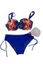 Blue Color Motif Women Bikini Suit Lined Details Hzl25S-Lc3322 - 5